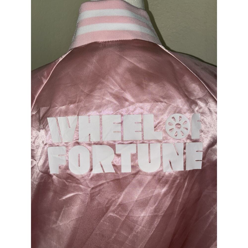 Wheel Of Fortune Licensed Pink Satin Varsity Style Jacket Small